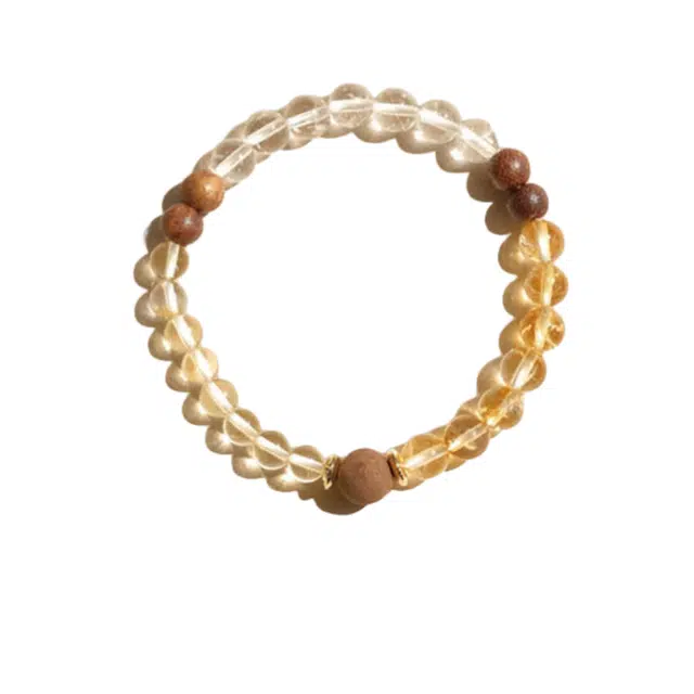 仙园韵 新中式国风小众设计精致优雅时尚百搭高级感文玩栖霞系列大地之诗金芒藏香珠手饰#好运 多色水晶 手串 女款