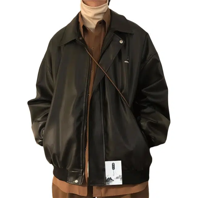 【春秋美式复古机车早秋短外套】布客行 痞帅酷飒狂野硬朗不羁摇滚叛逆做旧水洗慵懒休闲宽松重磅舒适通勤个性百搭  夹克 男女同款