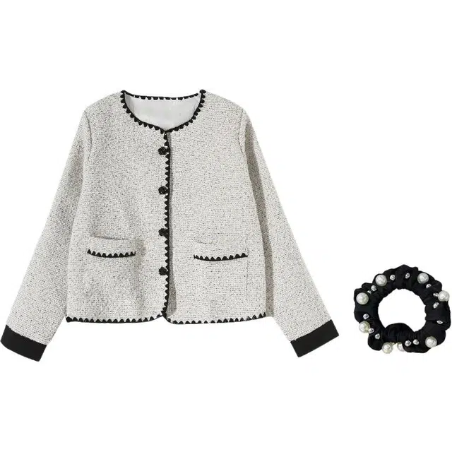 雾闪闪 法式小香风短款外套女韩版名媛气质小个子高级感夹克 女款