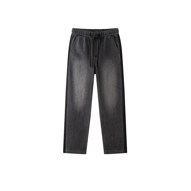 森马 复古流行宽松直筒长裤牛仔裤 男款