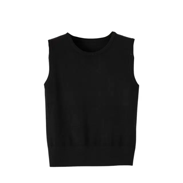 晚白 亲肤不扎肤高弹力轻薄透气含羊毛针织背心 女款