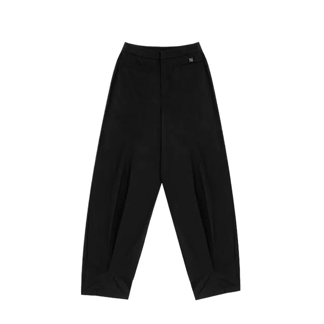 TREEMINGBIRD Double Box Pleats Nylon Slacks