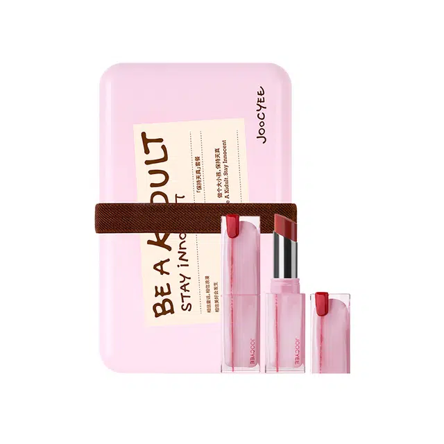 酵色 红线粉雾口红 八色眼影盘 易上色自然持久哑光雾面气色 粉色马口铁礼盒 发圈 彩妆套装