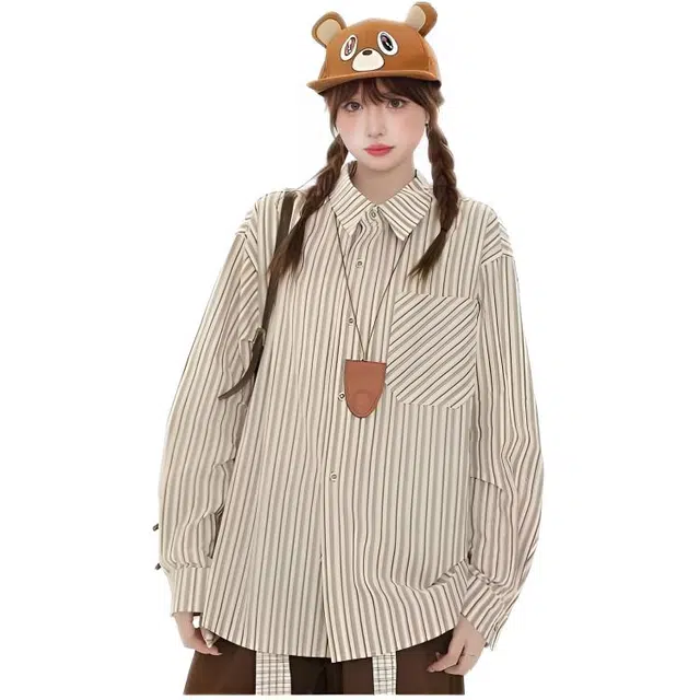 木木兔 潮流时尚  秋季外套  大码情侣装 宽松 格子长袖百搭文艺休闲衬衣上衣衬衫  男女同款