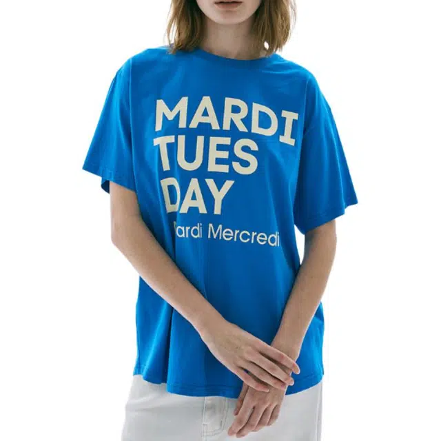 MARDI MERCREDI TSHIRT DU MARDI_BLUE CREAM FW25T