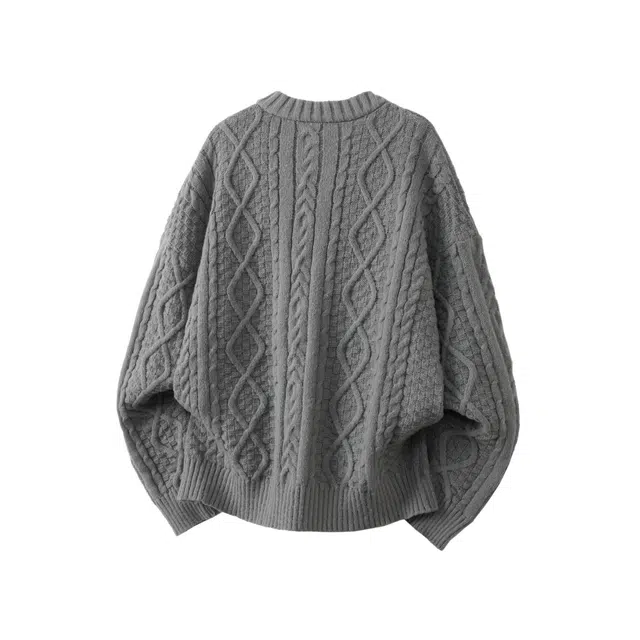 左岸 青少年港风潮牌休闲时尚宽松提花肌理高级感春秋圆领上衣保暖秋冬内搭打底衫毛衣 男款