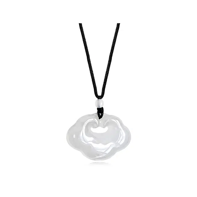 【平安顺遂】 重庆金店 祥云如意扣 新中式国风清冷感江南高级百搭细腻飘翠旗袍古典温婉清雅#好运 天山翠 吊坠 男女同款情侣款