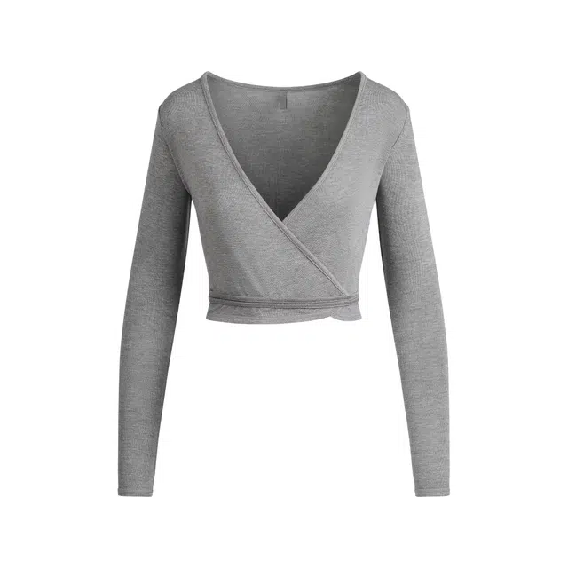 SKIMS FW25 LIGHTWEIGHT MODAL LONG SLEEVE WRAP TOP
