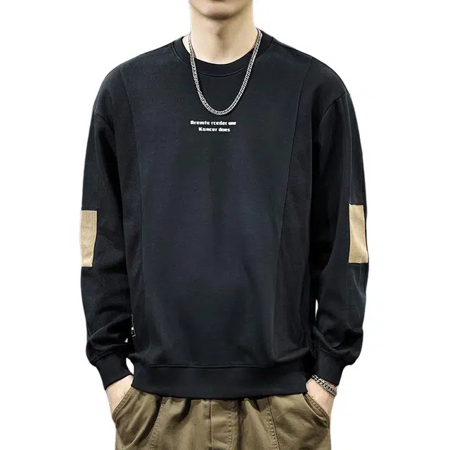 前进牛 秋冬美式经典复古潮流潮牌设计感极简风宽松大码长袖打底衫户外表达重磅加绒上衣卫衣 男款