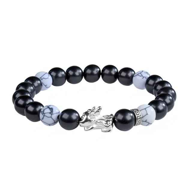 素于 新中式国风轻奢高级感日常通勤经典百搭转运本命年吞金兽招财纳福潮流创意出街新宠盘玩 #好运 黑檀 手串 男女同款情侣款