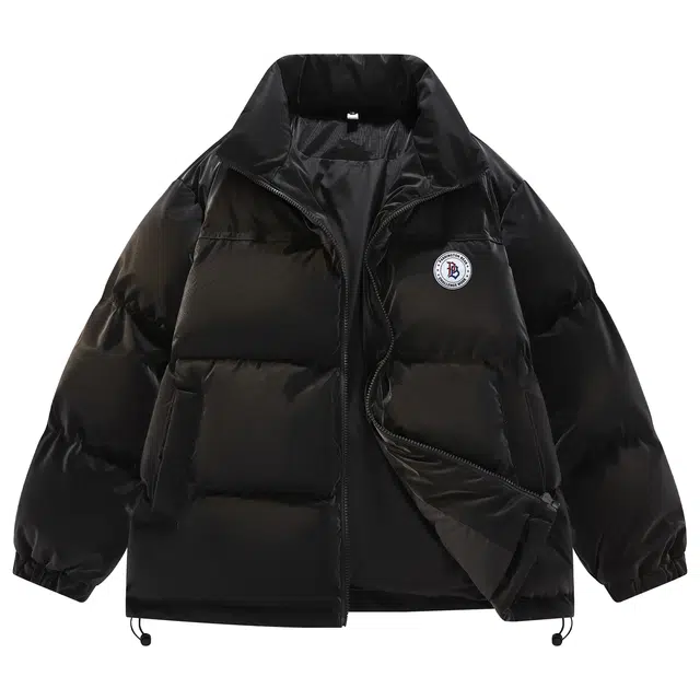 帕丁顿熊 基础款简约纯色哥特字母徽章宽松休闲百搭云朵泡芙面包服加厚防风防寒保暖立领鹅绒羽绒服 男女同款