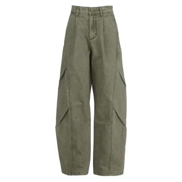 如续 美式褶皱设计做旧复古潮流舒适宽松百搭牛仔裤 男女同款