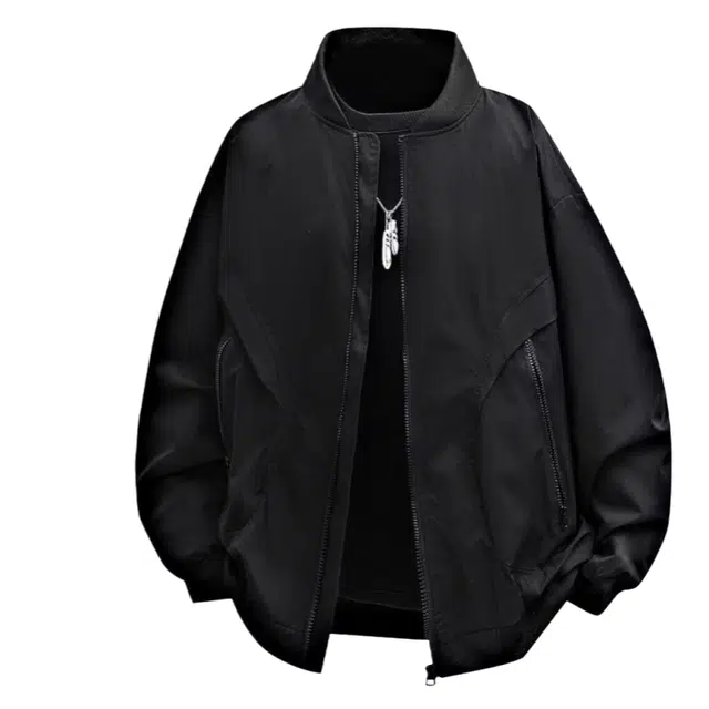 木木兔 潮流时尚秋季外套 情侣装 大码  简约百搭 宽松休闲户外防风 棒球服男美式潮牌高级感立领上衣夹克 男女同款