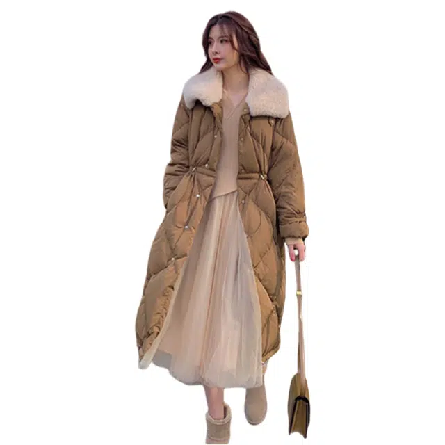 纤丝鸟 法式收腰温柔配大衣内搭打底长裙长袖连衣裙 女款