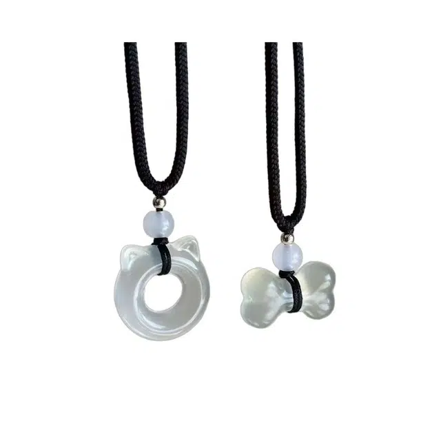 缇克玺 招财猫咪平安扣 天生一对招财纳福 精致可爱小众新中式#好运 菩提根 项链 男女同款情侣款