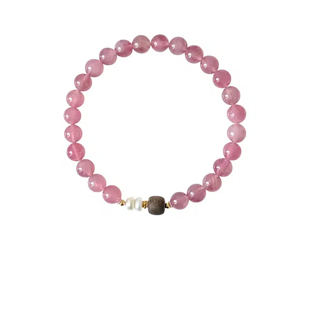 仙园韵 「允棠」时来运转 新中式国风文艺轻奢创意粉色优雅百搭紫马粉晶手链文玩串珠手链#好运 粉水晶 手串 女款