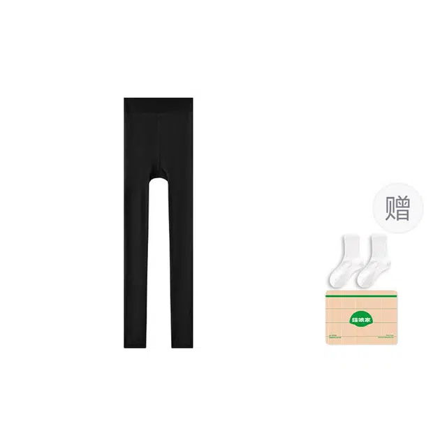 菇娘家 黑色显瘦大码高弹舒适不勒时尚百搭保暖裤外穿加绒加厚亲肤柔软高腰收腹不掉档提臀塑型抗起球打底裤 女款 礼袋装