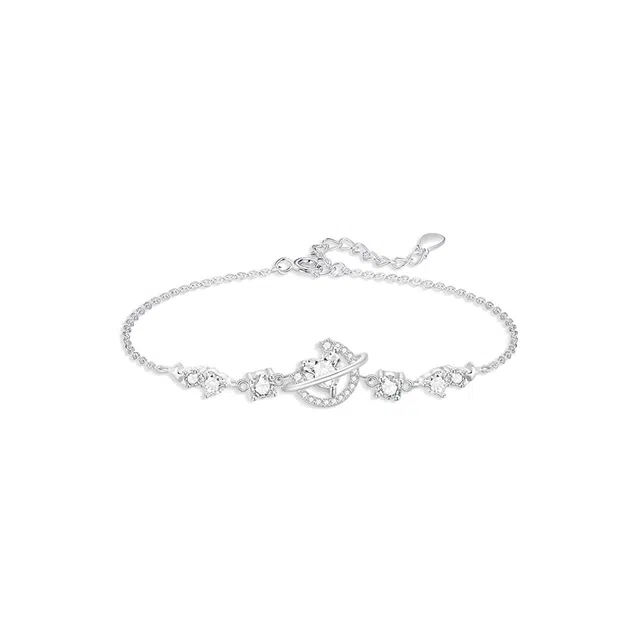 【纯银999 | 星月系列】 凤祥囍事 老凤祥 优雅浪漫温柔小众设计简约学生日常轻奢高级感经典百搭通勤浪漫约会可调节 足银 手链 女款