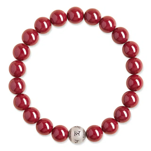 谧月珠宝 鸿运当头六字真言新中式简约高含量紫金砂吉祥如意文玩串珠转运珠能量守护诸事顺遂转运礼盒好运 朱砂 手串 男女同款情侣款