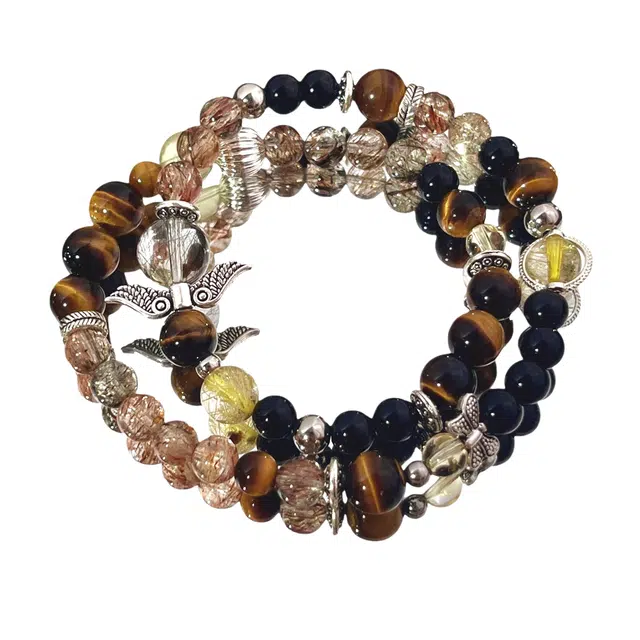 子婳 新中式美拉德招财转运珠顺逐高级感设计时尚潮流高贵典雅优雅气质手饰#好运 多色水晶 手串 男女同款情侣款