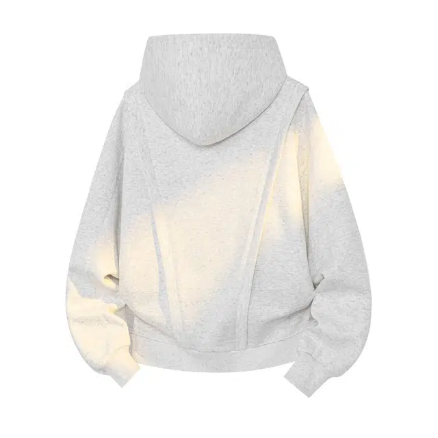 加荣 美式复古连帽卫衣男秋季潮流百搭开衫外套男解构拼接设计感运动服男款宽松休闲外衣男装慵懒风松弛感衫男士高端上衣 男女同款