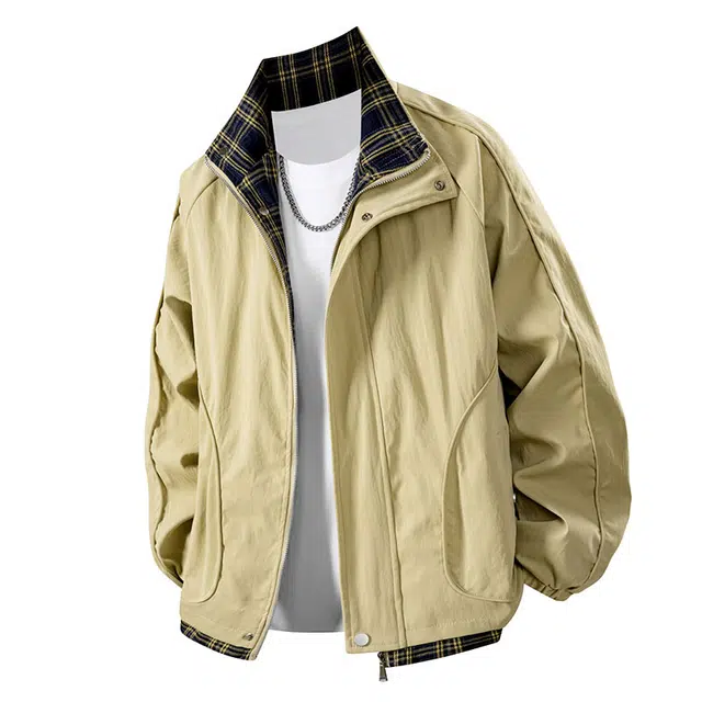 法文箱子 吉普男外套春秋季潮流时尚立领衫中青年宽松百搭夹克 男款