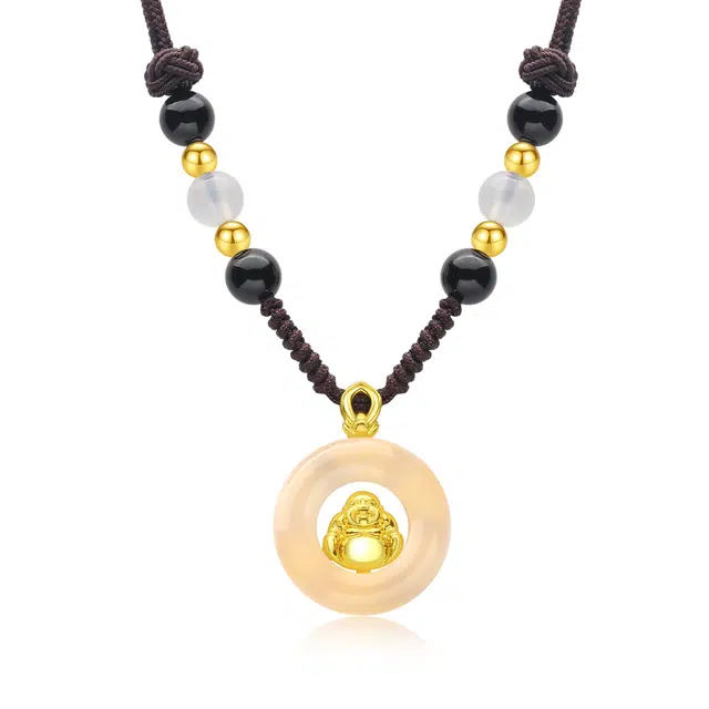 老凤祥 时来运转圆满上岸圆满佛公 新中式本命弥勒佛 顺心如意 平安喜乐 轻奢高级感精致百搭#好运 玉髓 项链 男女同款情侣款