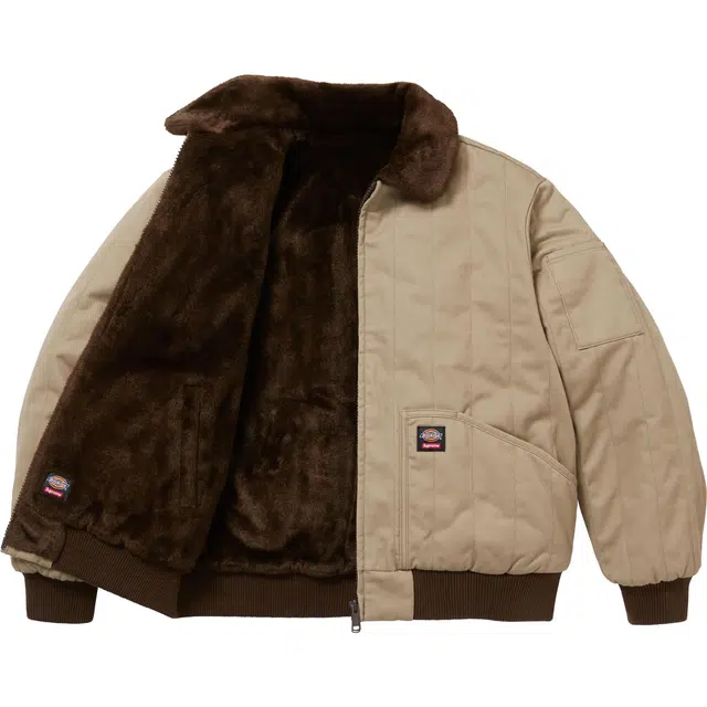 Supreme x Dickies FW25 WEEK4 Reversible Quilted Faux Fur Work Jacket