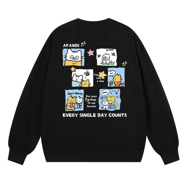 Avandi Plaid Cat Logo Sweatshirt