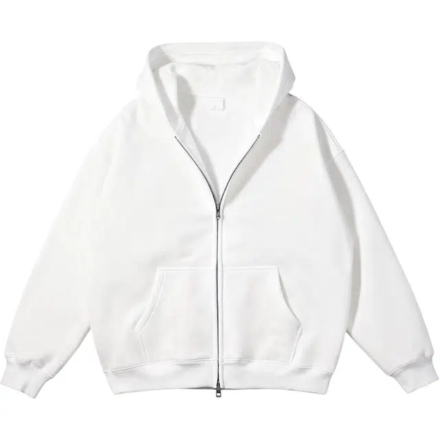 华夏儿女 美式学院风纯色宽松连帽拉链开衫长袖 柔软舒适适合多场景穿搭卫衣 男女同款