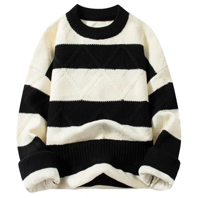 卡丹狄诺 秋冬季提花撞色男士保暖上衣毛衣 男款