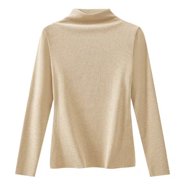 慕梵度 半高领衫女士长袖舒适内搭修身秋冬季高级感中领保暖上装 女款