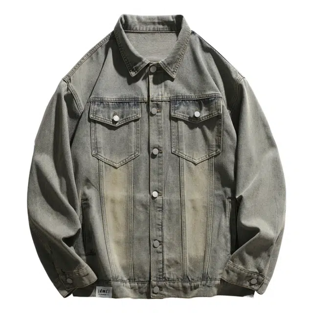 【dme】 美式高街复古水洗做旧宽松舒适夹克时尚潮流百搭翻领长袖牛仔外套 男女同款