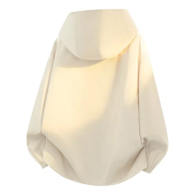 空白町 潮流痞帅日常多巴胺色系休闲通勤纯色字母印花开衫连帽拉链长袖高级感百搭运动户外套宽松夹克 男女同款