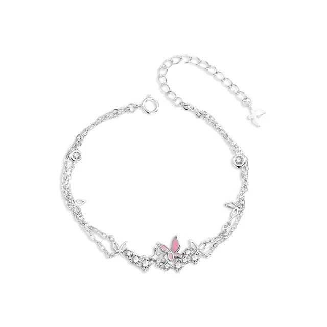 【纯银999 | 星光蝴蝶】 凤祥囍事 老凤祥 优雅浪漫温柔小众设计简约学生日常轻奢极简高级感经典百搭通勤浪漫约会可调节 足银 手链 女款