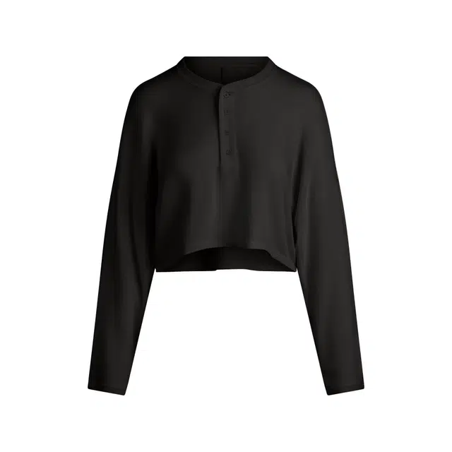 SKIMS LIGHTWEIGHT MODAL CROPPED HENLEY FW25T