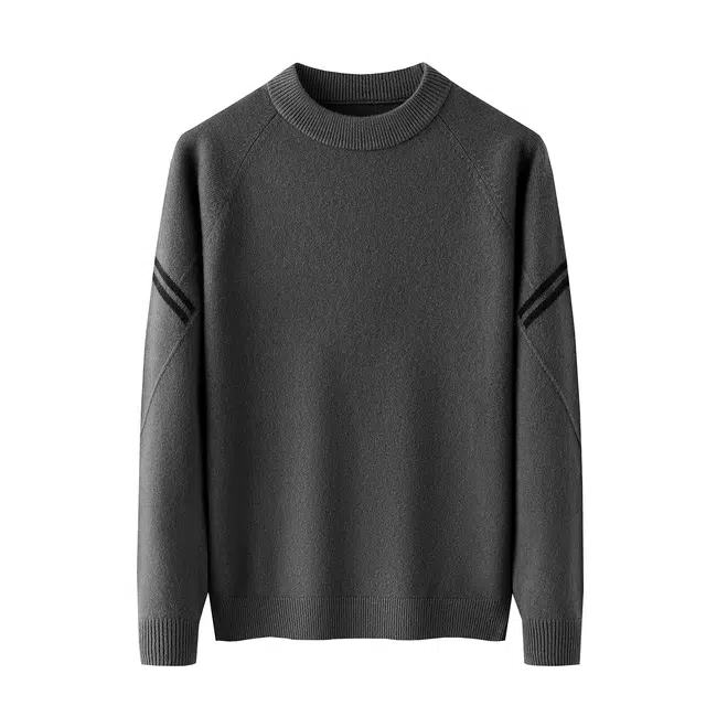 比利斯山羊 秋冬加厚提花针织套头中青年圆领百搭休闲保暖时尚毛衣羊毛衫 男款