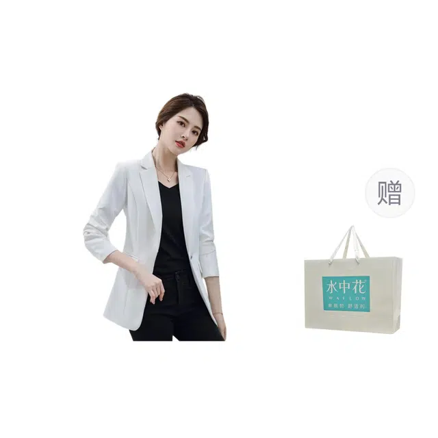 水中花 春秋韩版修身气质休闲百搭女士西服外套上衣西装 女款