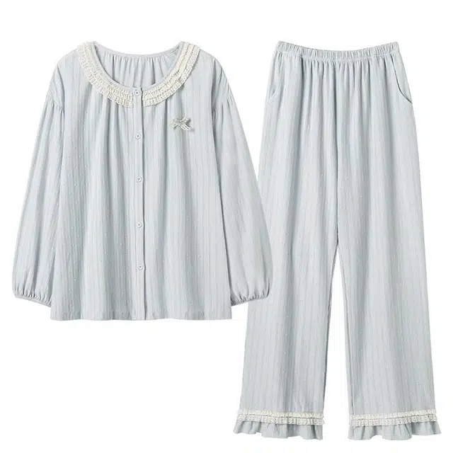 潞优野 时尚简约百搭舒适甜美洋气可出门睡衣套装 女款