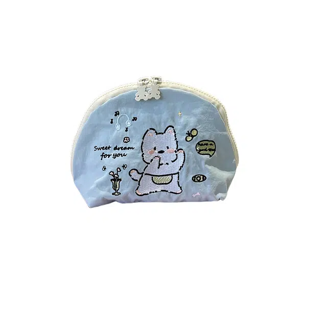 几多萌刺绣小插画收纳包小狗刺绣大容量便携旅行收纳袋补妆包洗漱包