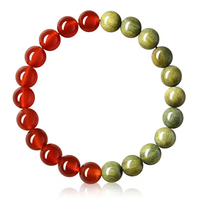 聆听花开 新中式复古国风优雅小众高级感轻奢文玩佛珠盘玩玛瑙简约百搭个性日常民族风手饰礼盒装#好运 绿檀 手串 男女同款情侣款