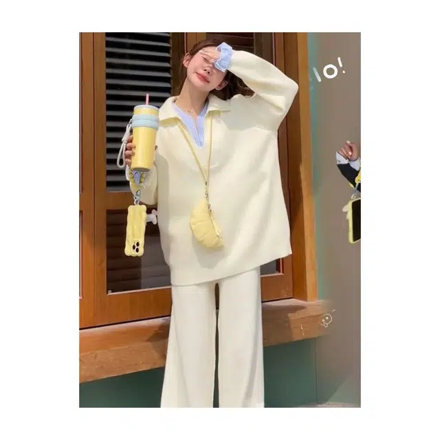 轻迎 时尚通勤百搭休闲套装 女款