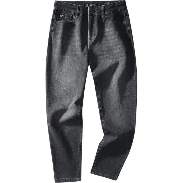 与狼共舞 弹力潮流时尚高街风休闲亲肤舒适通勤百搭挺括有型中腰直筒牛仔裤 男款