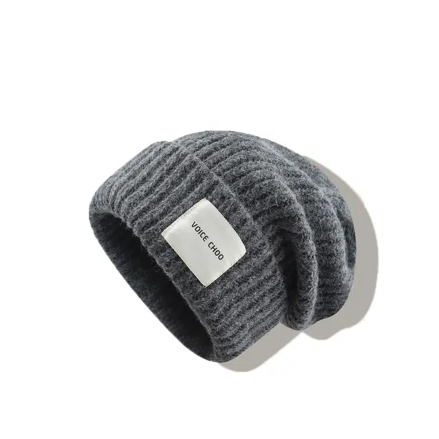 【韩版通勤出街神器】 攸委 时尚百搭马海毛针织毛线帽子秋冬季保暖加厚防寒护耳帽 涤纶 大头围显脸小冷帽堆堆帽包头帽 男女同款情侣款