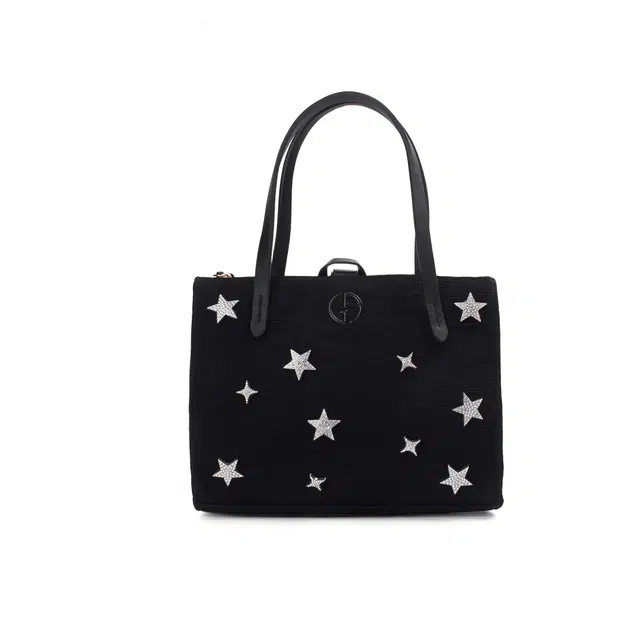 阿玛尼【定制化妆包】伊朵 夜绒星河 精致 闪耀 梦幻 星星装饰 韩系浪漫 约会  通勤 黑色高定包