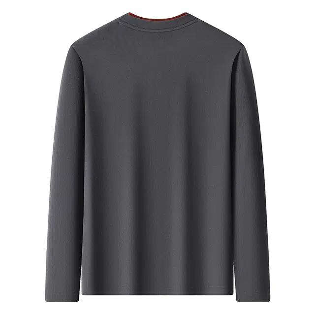 卡丹狄诺 双面重磅德绒软糯舒适秋冬户外运动休闲保暖高弹插肩长袖打底衫撞色领圆领卫衣 男款