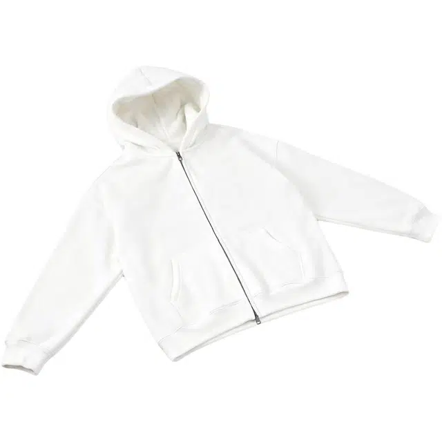 华夏儿女 美式学院风纯色宽松连帽拉链开衫长袖 柔软舒适适合多场景穿搭卫衣 男女同款