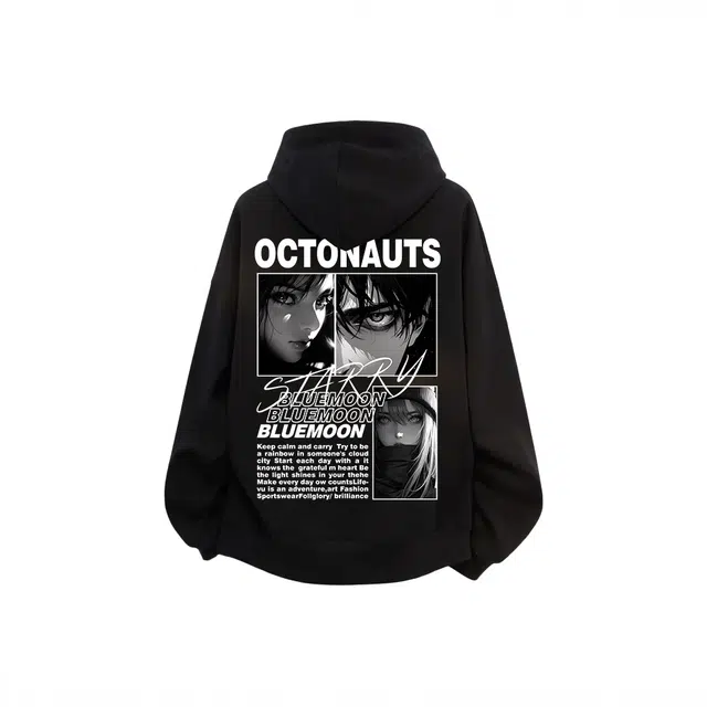 海底小纵队 美式复古高街宽松连帽百搭休闲通勤重磅长袖卫衣 男女同款