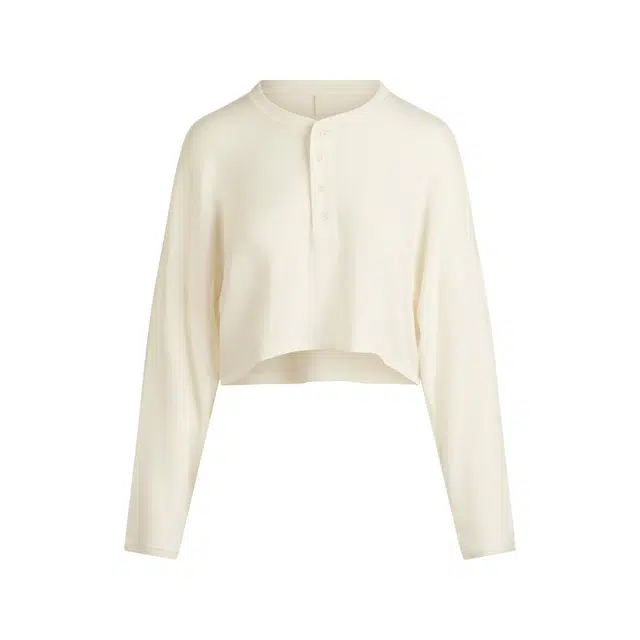 SKIMS LIGHTWEIGHT MODAL CROPPED HENLEY FW25T