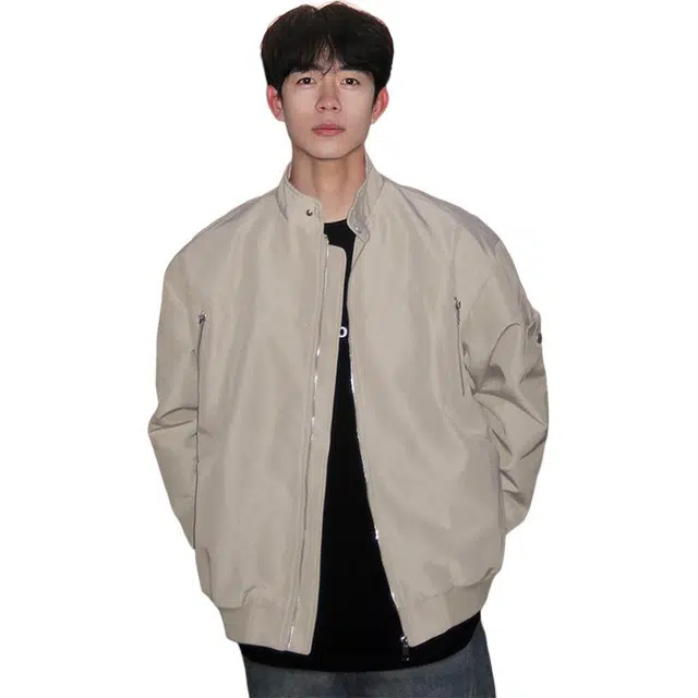 黑马漫画 美式高街立领工装飞行员外套男秋季设计感棒球服夹克 男女同款